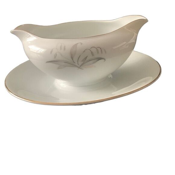 Vintage 1961 Kaysons Japan Fine China Golden Rhapsody Oval Gravy Boat Plate Clas - Picture 13 of 16